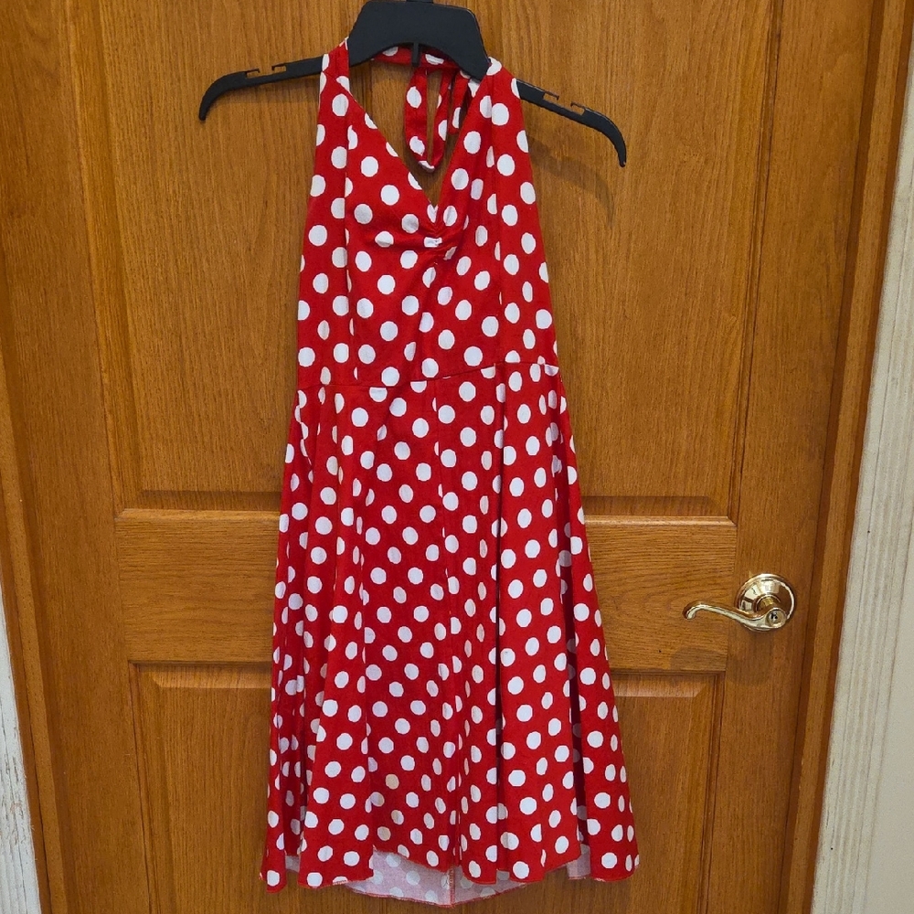 Red Polka Dot Halter Dress